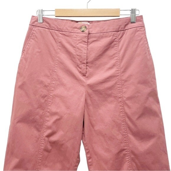 Boden Classic Stretch Cotton Chino High Rise Straight Leg Pants Rose Size 8 - Picture 3 of 11